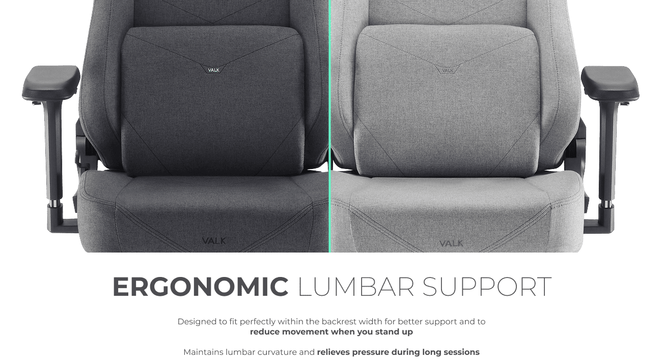 Ergonomic lumbar support that adapts the back and relieves pressure
